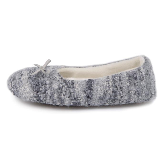 totes toasties® Ladies Knitted Ballet Slippers Blue Extra Image 4